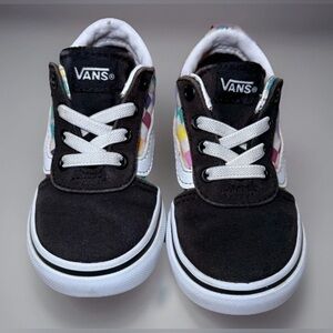 Vans Old Skool Checkered Rainbow Sneakers Skate Low Top Toddler 6 Retro Slip On